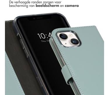 Selencia Echt Lederen Bookcase iPhone 15 Plus - Air Blue