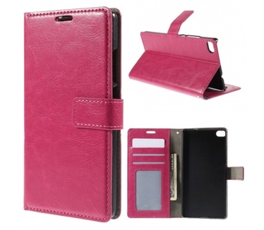 Kees Lederlook Portemonnee Hoesje Huawei P8 - Roze