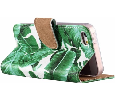 Planten print lederen Bookcase hoesje voor de Apple iPhone SE - Wit (Apple iPhone SE) Wit