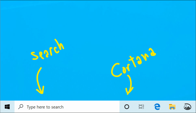 Scheiding zoekfunctie en Cortana in Windows 19H1