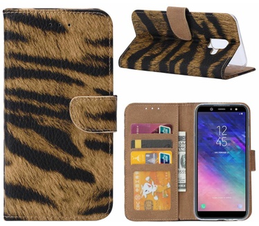 Tijger print lederen Bookcase hoesje voor de Samsung Galaxy A6 2018 (Samsung Galaxy A6 2018)