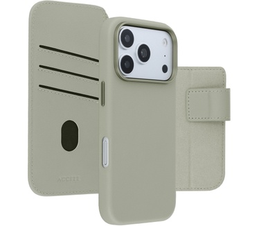 Accezz Leather Bookcase 2-in-1 met MagSafe voor de Apple iPhone 18 Pro Max / 17 Pro Max - Light Grey