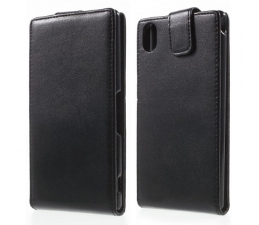 Kees Lederlook Flip Hoesje Sony Xperia M4 Aqua - Zwart