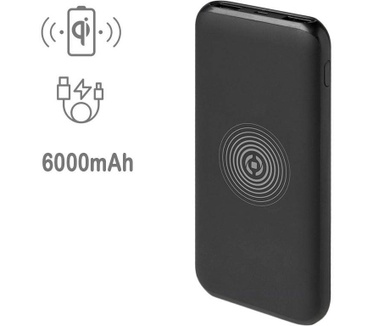 Celly Originele Qi Draadloze Universele Powerbank 6000 mAh - Zwart