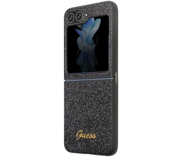 Guess Glitter Back Case - Samsung Galaxy Z Flip 5 (F731) - Zwart Zwart