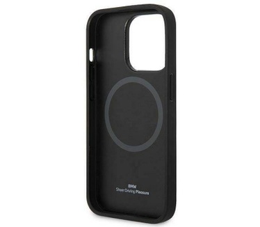 BMW Signature Leather Back Case - iPhone 14 Pro Max (6.7") Zwart Zwart