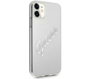 Guess Vintage Transparent Back Case Apple iPhone 11 (6.1") Zilver Zilver
