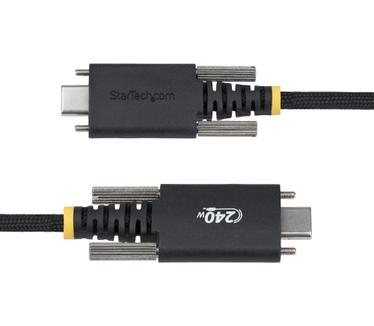 Startech.com 2m USB-C Laadkabel met Zijschroefvergrendeling, 240W (5A) PD EPR, Siliconen Mantel met Gevlochten Nylon, USB 2.0 Laptop Oplaadkabel, USB-IF Gecertificeerd, Robuuste USB-C Laadkabel