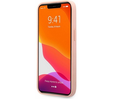 Guess Saffiano Metal Logo Back Case iPhone 13 Pro (6.1") - Roze Roze