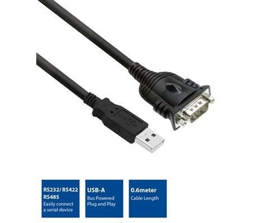 ACT EM1016 USB naar Serieel Converter Zwart