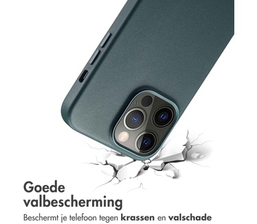 Accezz MagSafe Leather Backcover iPhone 14 Pro Max - Donkergroen