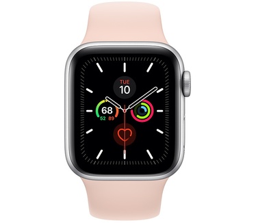 Apple Watch Series 5 (40mm) aluminium, sportbandje Zilver (Roze)