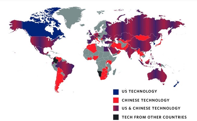 Carnegie Endowment for International Peace: gebruik surveillancetechnieken per land