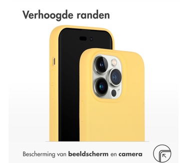 Accezz Liquid Silicone Backcover met MagSafe iPhone 14 Pro - Geel