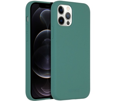 Accezz Liquid Silicone Backcover met MagSafe iPhone 12 (Pro) - Groen