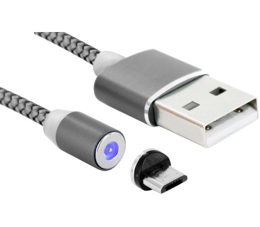 Mobiparts Magnetic Micro USB to USB Cable 1.5A Dark Grey 1m