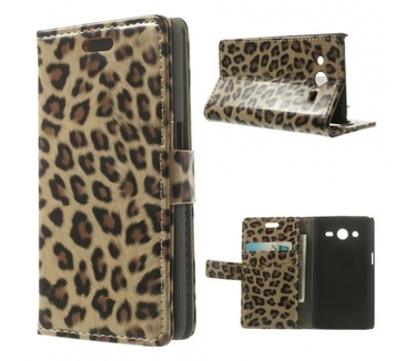Kees Luipaard Print Portemonnee Hoesje Samsung Galaxy Core 2