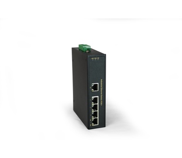 LevelOne 5-Port Fast Ethernet PoE Industrial Switch, 4 PoE Outputs, 802.3at/af PoE, 126W, -40°C to 75°C
