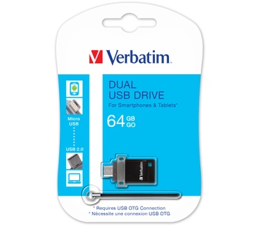 Verbatim Dual Drive OTG/USB 2.0 64GB Zwart