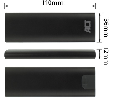 ACT USB-C M.2 NVMe / PCIe SSD Behuizing, tool-free Zwart