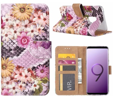 Slangen en Bloemen print lederen Bookcase hoesje voor de Samsung Galaxy S9 - alle kleuren (Samsung Galaxy S9) Multi-color