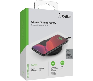 Belkin BOOST↑CHARGE™ draadloos laadstation (15 W) + Quick Charge™ 3.0-wandlader (24 W) (Galaxy S10+
Galaxy S10
Galaxy Note 10+
Galaxy Note 10
Google Pixel 4
iPhone 11 Pro Max
iPhone 11 Pro
iPhone 11
iPhone XR
iPhone XS Max
iPhone XS
iPhone X
iPhone 8 Plus