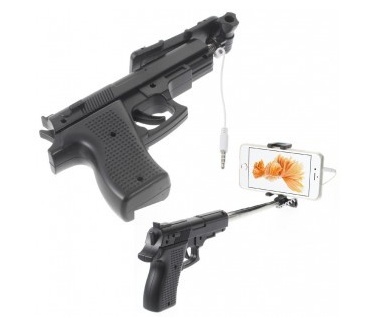 qMust Bedrade Selfie Stick Pistool - 50 tot 85mm - Black