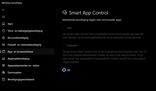 Smart App Control, Windows 11. Bron: Microsoft