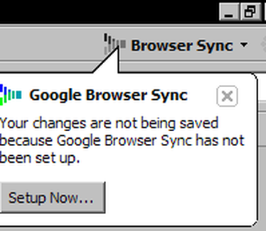Google Browser Sync 1.0.0.0 - Niet ingelogd