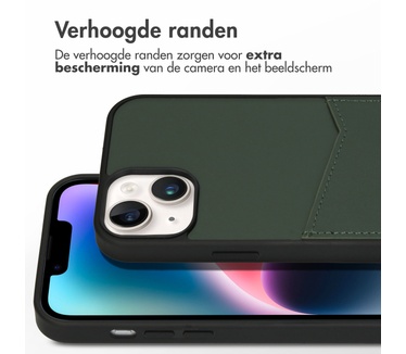 Accezz Premium Leather Card Slot Backcover iPhone 14 Plus - Groen