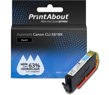 PrintAbout Huismerk Canon CLI-581BK Inktcartridge Zwart