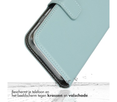 Selencia Echt Lederen Bookcase Samsung Galaxy S23 Ultra - Air Blue