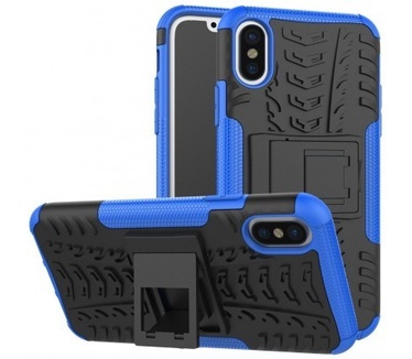 qMust Apple iPhone X Rugged Hybrid Hoesje Blauw