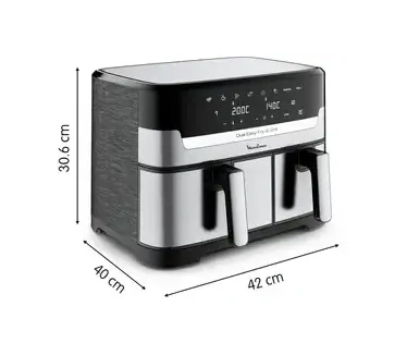 Moulinex Airfryer Dual Easy Fry & Grill Inox 2 laden EZ905D20 2450 W