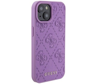Guess 4G Stamped Back Case - Apple iPhone 15 (6.1") - Paars Paars