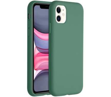 Accezz Liquid Silicone Backcover iPhone 11 - Donkergroen