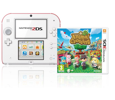 Nintendo 3DS 2DS Rood/Wit + Animal Crossing Rood, Wit