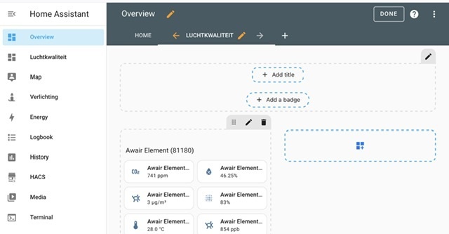 Luchtkwaliteit Dashboard tab