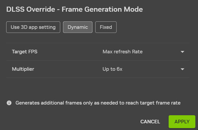 Dynamische framegeneration van Nvidia