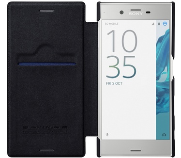 Nillkin Qin Slim PU Leather Book Case voor Sony Xperia XZ - Zwart Zwart