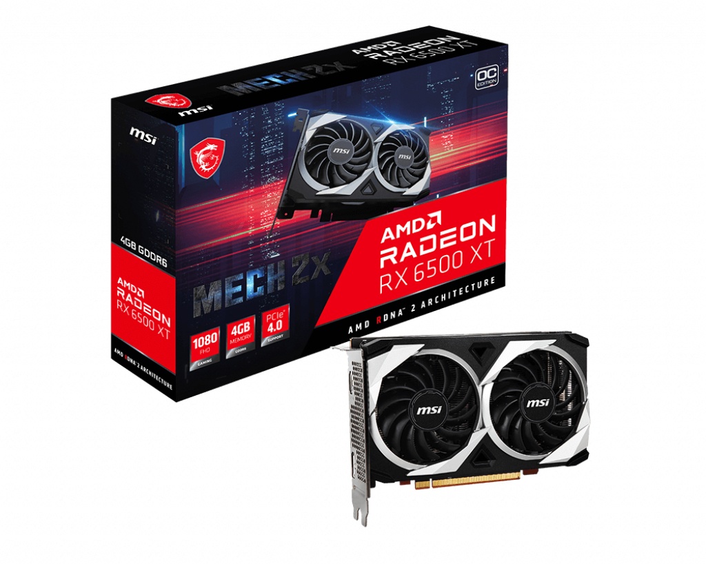 MSI Radeon RX 6500 XT MECH 2X 4G OC: beste prijs - Tweakers