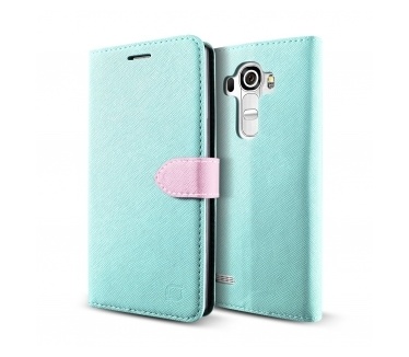 Lific Saffiano Wallet Case LG G4 - Mint/Pink