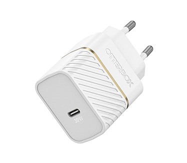 Otterbox EU Wall Charger 30W GaN - 1X USB-C 30W USB-PD, Cloud Dust White