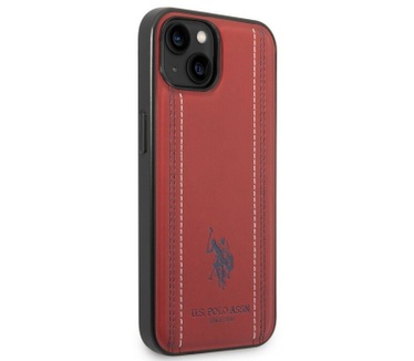 U.S. Polo Stitched Lines Back Cover - iPhone 14 Plus (6.7") Rood Rood