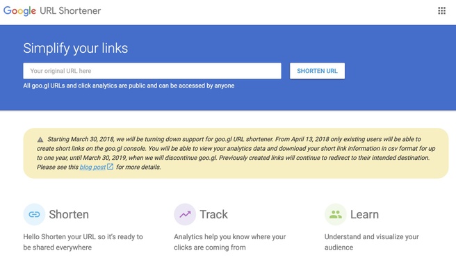 Google URL Shortener