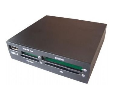 Gembird FDI2-ALLIN1-B All-in-one cardreader (3,5" Bay, USB 2.0, Zwart)