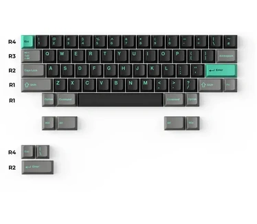 Keychron Double Shot Cherry PBT Full Keycap Set - Grey and Green