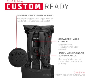 HP OMEN Transceptor 15 Rolltop Zwart