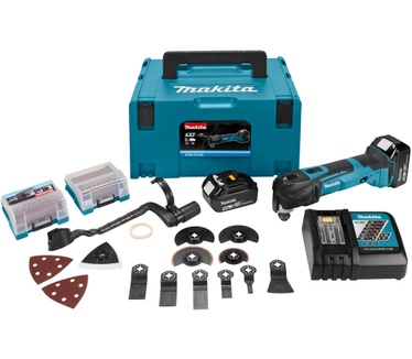 Makita 18 V Multitool (met 2 accu's en lader)