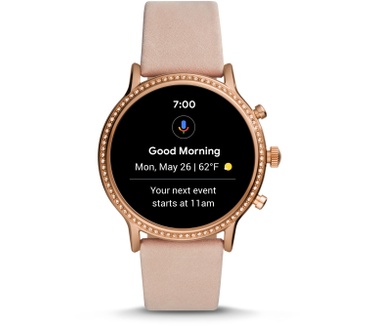 Fossil Gen 5 Julianna HR Blush Leather Rosé Goud (Roze)